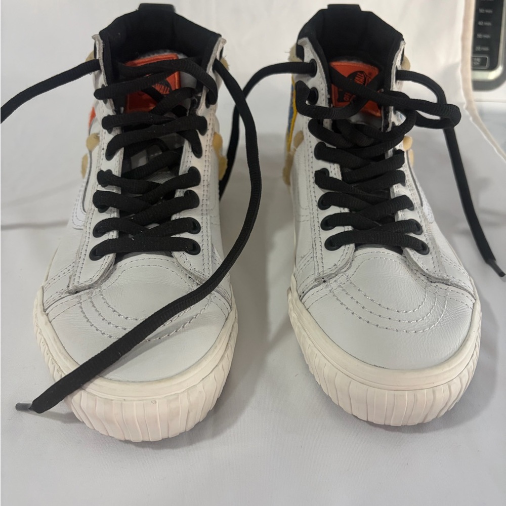 White High-Top Sneakers with Black Laces